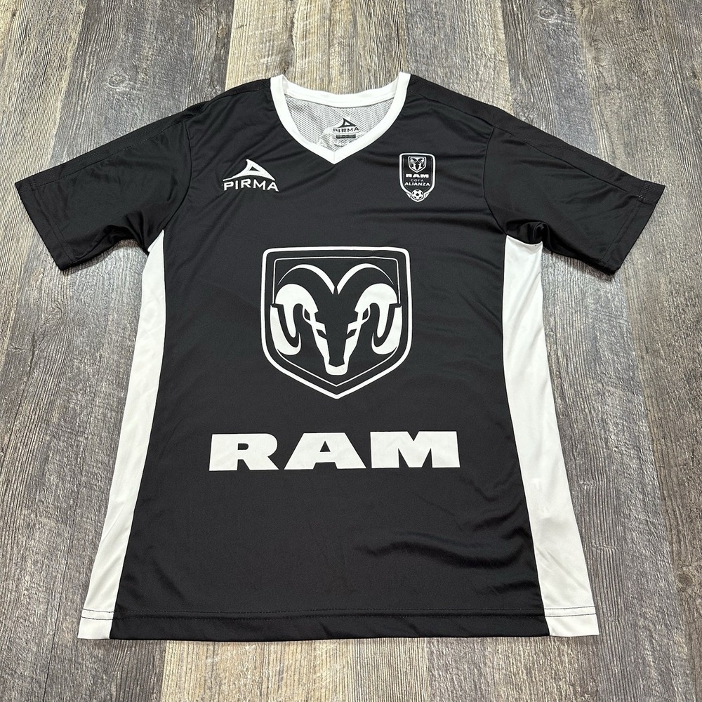 Vintage Pirma Ram Copa Alianza Mens Soccer Jersey Shirt V-Neck Black Size Small‎